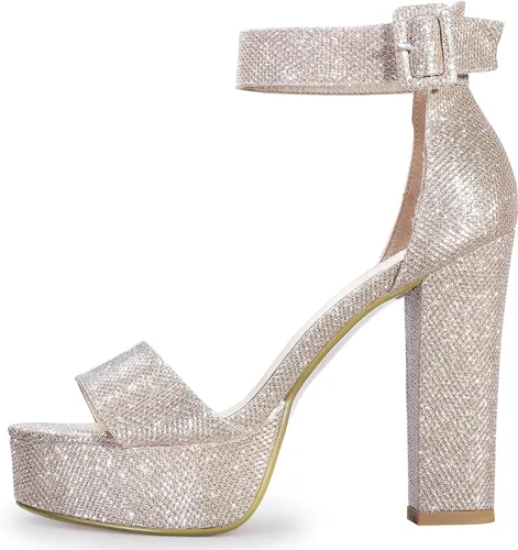 Vista 7 de IDIFU - Tacones de plataforma de 5pulgadas para mujer, sandalias Sabrina IN5 de tacón alto y grueso, correa de tobillo, zapatos sexis y elegantes