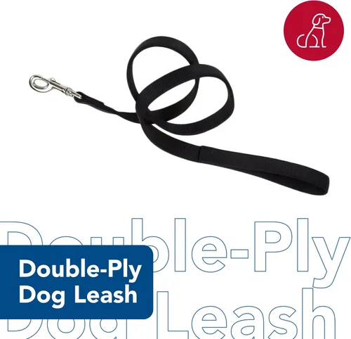 Vista 2 de Coastal Pet Correa para Perros de Doble Capa - Enganche de Mosquetón para Collares y Arneses - Correa de Nailon para Caminar Perros Pequeños Negro