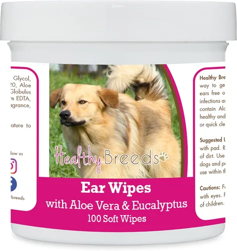 Vista 30 de Healthy Breeds Affenpinscher Toallitas de limpieza de oídos con aloe y eucalipto para perros, 100