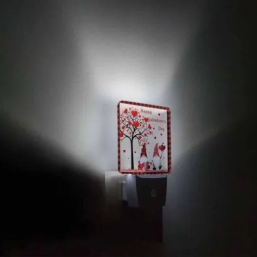 Vista 3 de Luz nocturna de San Valentín enchufable, lámpara de noche LED, sensor automático, luces de noche para niños, enchufe en la pared, lindo gnomo
