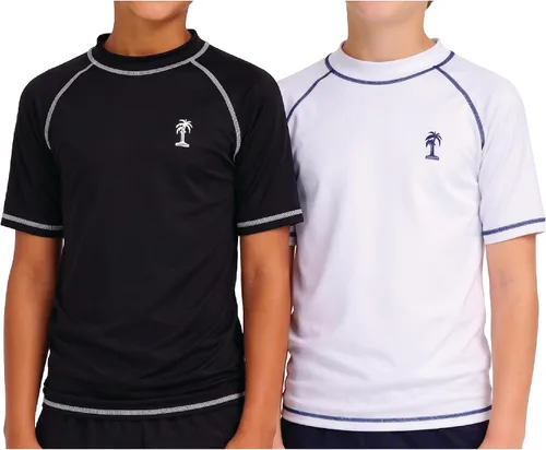 Vista 21 de iXtreme Paquete de 2 protectores de manga larga y corta UPF 50+ para niños Negro/Jasmine verde