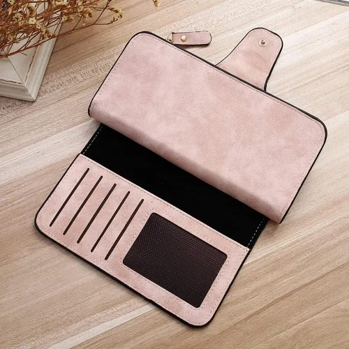 Vista 9 de Surakey Cartera de cuero para mujer, con bloqueo de piel, tarjetero triple para mujer, con tarjetero para tarjetas de identificación, bolsa de gran