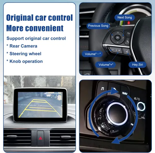 Vista 7 de Kit de reajuste de Apple CarPlay y Android Auto para Mazda, TK78-66-9U0C Hub OEM Compatible con el sistema MZD Connect, adaptador Apple CarPlay