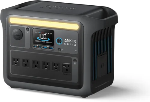 Vista 14 de Anker SOLIX C1000 Estación de energía portátil con panel solar bifacial de 100 W, generador solar de 1,800 W, batería LFP de 1056 Wh (LiFePO4), 6