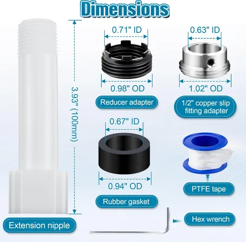 Vista 2 de Dreyoo Adaptador de boquilla de bañera cuatro en uno, adaptador de grifo de bañera roscado para cobre