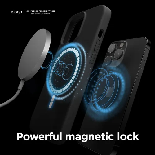 Vista 5 de elago Funda magnética compatible con MagSafe y iPhone 13 Pro de 6.1 pulgadas, imanes integrados, silicona líquida, funda protectora, compatible