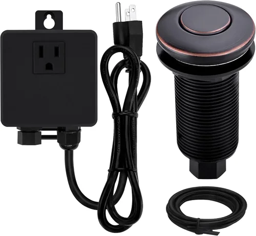 Vista 11 de Kit de interruptor de aire para triturador de basura con botón de acero inoxidable, níquel cepillado