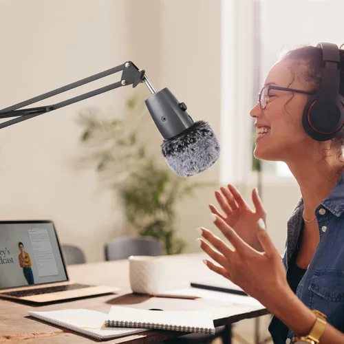 Vista 7 de Blue Yeti Nano Pop Filter - Funda de micrófono profesional para parabrisas compatible con micrófono Yeti azul