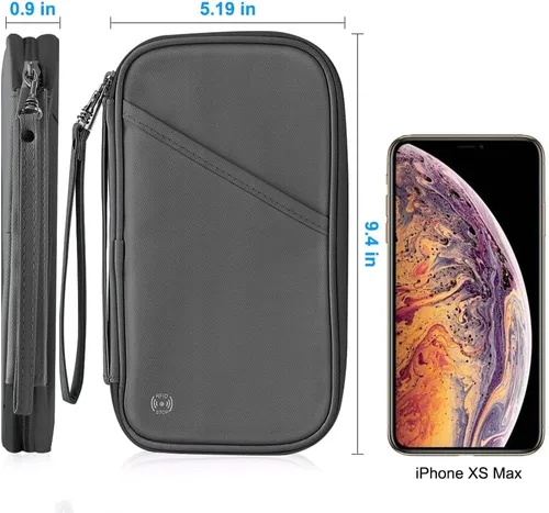 Vista 6 de Soporte para pasaporte de viaje RFID para la familia, soporte grande impermeable para pasaporte de viaje para hombres y mujeres, organizador