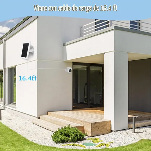 Vista 6 de Cargador de Panel Solar para Cámara Ring, Cargador Solar de 5V 3.5W Compatible con Ring Spotlight Cam Stick Up Cam Battery Cámara de Vigilancia