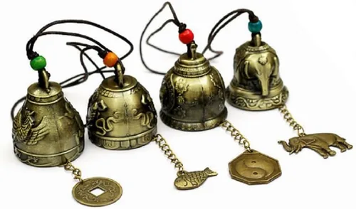 Vista 5 de DMtse - Campana china de la suerte Feng Shui para pescado y pescado estilo vintage, ideal para la riqueza y la seguridad, el éxito, la protección
