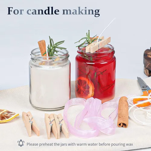 Vista 9 de Folinstall Tarros de vidrio pequeños de 8 onzas con tapas herméticas, 20 tarros de vela para hacer velas, fiesta de boda, tarros vacíos