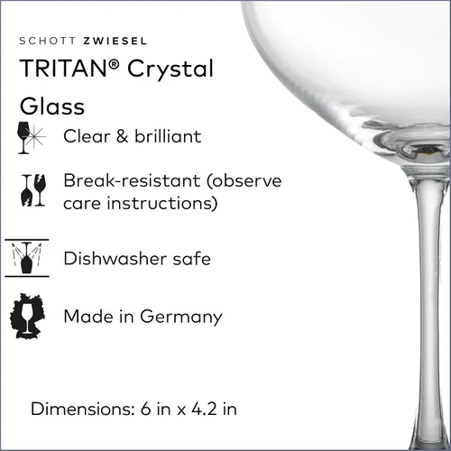 Vista 2 de Schott Zwiesel Tritan - Platillo de cristal champán, 9-1/2 onzas, juego de 6