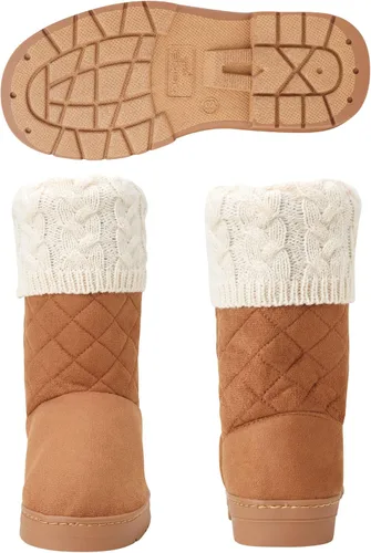 Vista 6 de bebe Botas de invierno para niñas - Botas de invierno tejidas acolchadas con forro de calcetín de puño giratorio niñoniña