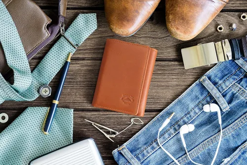 Vista 3 de Stealth Mode Trifold portafolios de piel RFID bloqueo, bolso para hombres