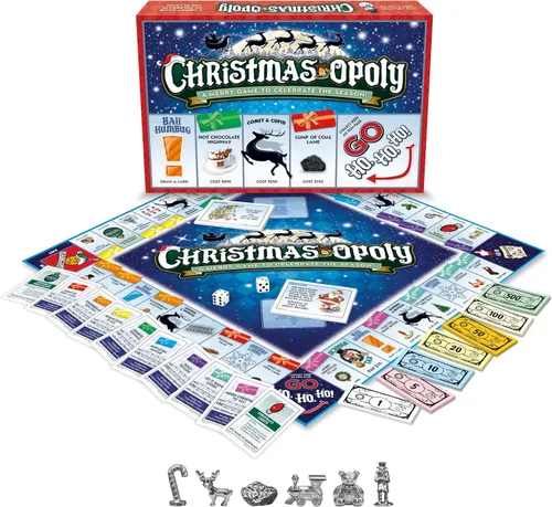 Vista 2 de Late for the Sky Juego de mesa Christmas-Opoly: juego de fiesta familiar para 2 a 6 jugadores, a partir de 8 años, juego festivo para coleccionar
