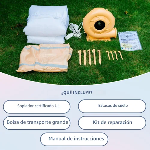 Vista 7 de Bounceland Party Castle Daydreamer Cloud Bounce House, 16.4 pies de largo x 13.1 pies de ancho x 9.3 pies de alto, aro de baloncesto, soplador
