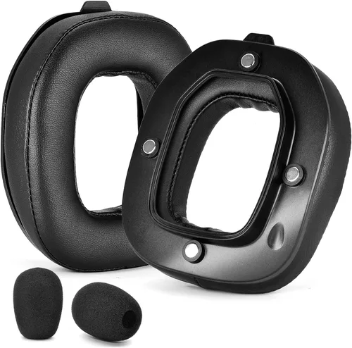 Vista 7 de Almohadillas para los oídos y espuma de micrófono A40 TR - Cojines de repuesto compatibles con auriculares Astro A40 TR, almohadillas