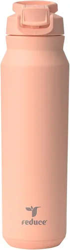 Vista 9 de REDUCE Hydrate Pro - Botella de agua aislada de acero inoxidable de 24 onzas, tapa abatible a prueba de fugas, apta para lavavajillas, sin BPA, Negro