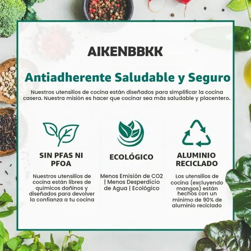 Vista 7 de AIKENBBKK Sartén de 10 pulgadas de profundidad con tapa, sartén Negro