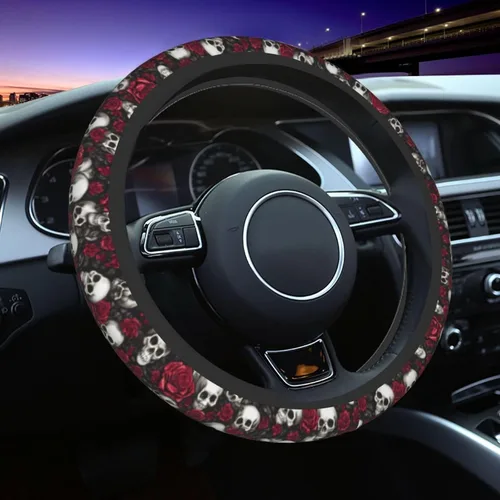 Vista 21 de Funda para volante MINIOZE de ojos malvados azules con luna mágica, accesorios para automóvil, linda para mujeres y niñas, universal de 15 pulgadas