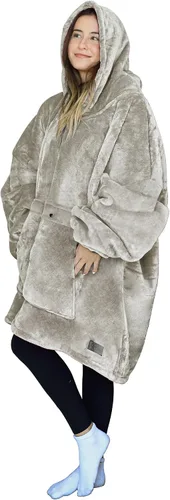Vista 46 de Tirrinia - Sudadera con capucha de gran tamaño, manta de sherpa cómoda, reversible, gigante, para adultos, hombres, mujeres, adolescentes, esposa