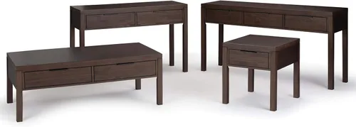 Vista 11 de SIMPLIHOME Hollander - Mesa consola de madera maciza con 3 cajones de 60