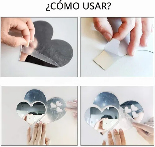 Vista 5 de SITAKE Adhesivos decorativos de pared de espejo acrílico 3D, 11.8 x 49.2 pulgadas, con forma de plumas, calcomanías de arte de pared autoadhesivas