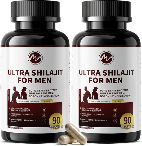 Vista 8 de Shilajit para hombres, refuerzo de prueba 10 en 1 para hombres – Potenciador de resistencia, vitalidad y fuerza, suplemento de mejora masculina