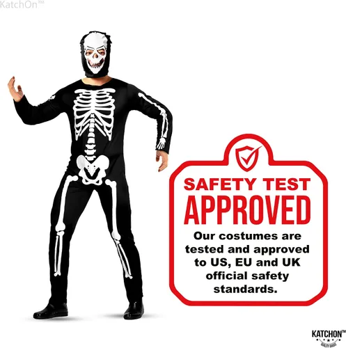 Vista 8 de KatchOn, Halloween Skeleton Costumes for Men - Halloween Costumes Halloween Jumpsuits for Men Skeleton Men Bodysuit