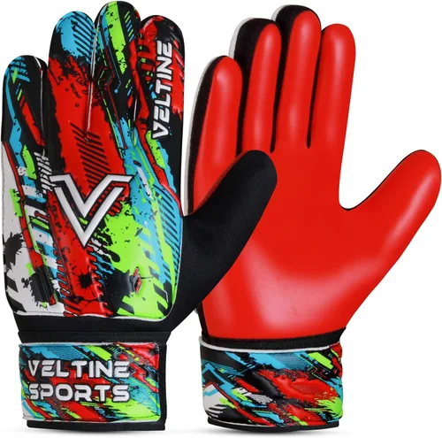Vista 9 de Guantes de portero de fútbol para niños, jóvenes y adultos, guantes de portero de fútbol con protección doble en la muñeca y palmas de látex