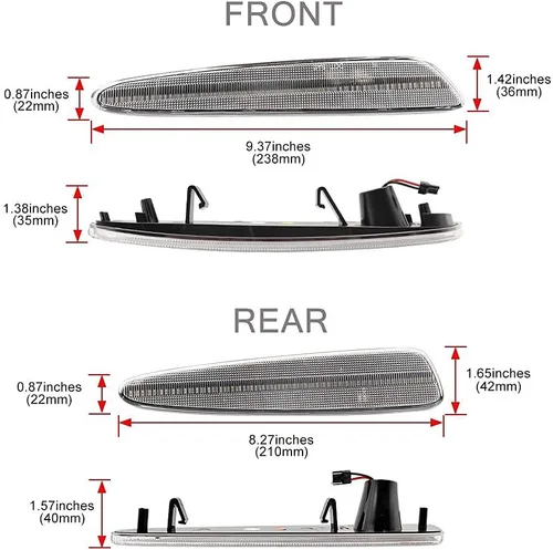 Vista 7 de 4 piezas de lentes transparentes ámbar/rojas delanteras traseras LED Kits de luces laterales para Chevy Corvette C6 2005 2006 2007 2008 2009 2010