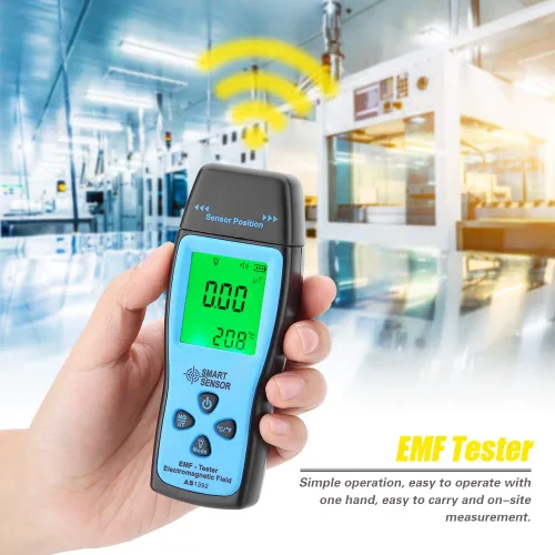 Vista 2 de Medidor EMF, Fydun AS1392 Mini pantalla LCD Detector de radiación electromagnética de mano