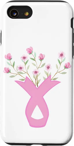 Vista 18 de Flower Jar Pink Ribbon Breast Cancer Awareness Month Women Case for iPhone 17