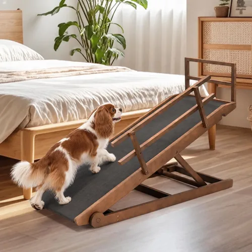Vista 15 de Slsy Rampa para perros para cama, rampa ajustable para mascotas para perros Negro