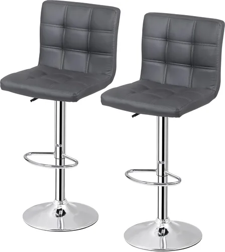 Vista 9 de ZenStyle Taburetes de bar de altura de mostrador, juego de 2 taburetes de bar giratorios ajustables, sillas de cuero PU para taburete de cocina