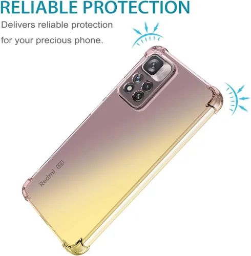 Vista 2 de Para Redmi Note 11 Pro/Note 11 Pro 5G/Redmi Note 11E Pro Caso, lindo gradiente transparente delgado a prueba de golpes suave flexible TPU cubierta