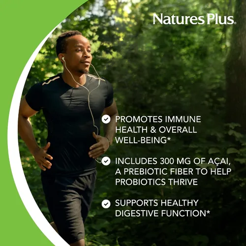 Vista 4 de NaturesPlus Ultra Probióticos - 30 cápsulas veganas - Soporte corporal total de espectro completo - Incluye Acai prebiótico - 30 porciones