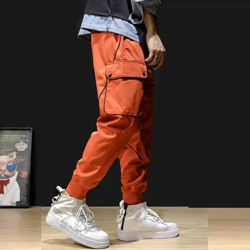Vista 6 de XYXIONGMAO Streetwear Hip Hop Cargo Joggers Pantalones para Hombres Casual Pantalones Sueltos Multi-Bolsillo Deportes al aire libre Harén Monos