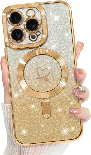 Vista 109 de Bonoma Compatible with iPhone 17 Pro Max Case 2025 Heart Checkered -Gold A cuadros-oro