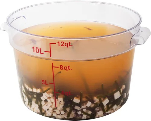 Vista 14 de Restaurantware Met Lux - Contenedor de almacenamiento de alimentos de 8 cuartos de galón, 1 recipiente redondo de almacenamiento comercial, tapa se