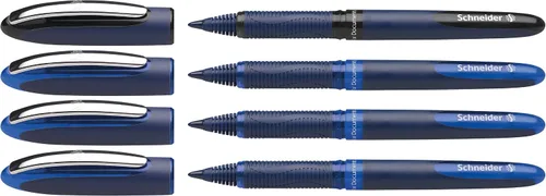 Vista 11 de Schneider One Business - Bolígrafo de punta rodante, punta ultra suave de 0,6 mm, barril azul, tinta negra, caja de 10 bolígrafos (183001)