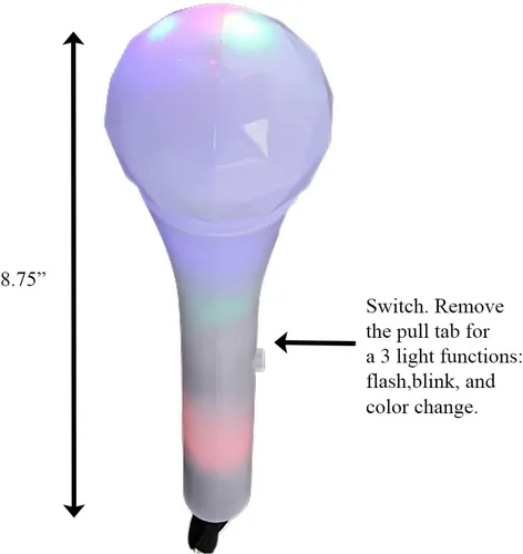 Vista 3 de blinkee Micrófono LED sin sonido iluminado para concierto, perfecto para noches de karaoke, festivales de música