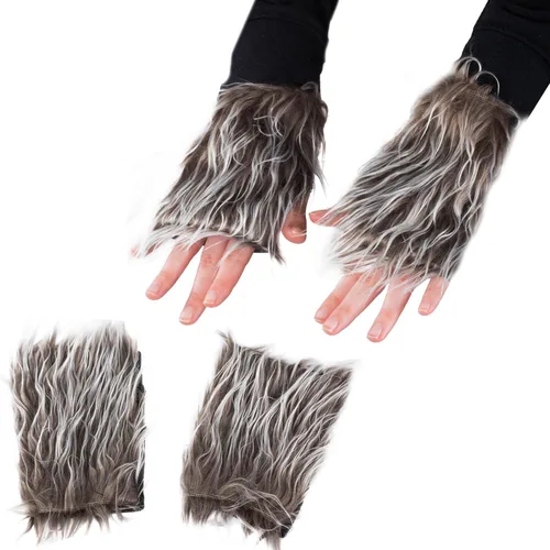 Vista 3 de Tigerdoe Juego de orejas y cola, disfraz de lobo, diadema de orejas de lobo, accesorios de disfraz de animales, Disfraz de lobo