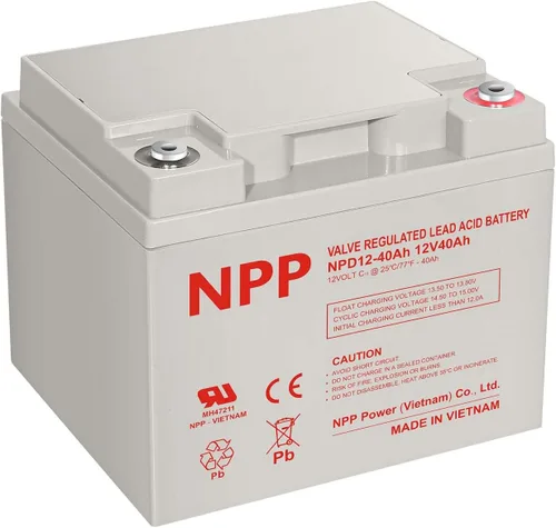 Vista 5 de NPP Batería de ciclo profundo AGM de 12 voltios y 22 Ah, repuesto de 12 V 20 Ah con terminales de tuerca y perno para respaldo de UPS, sistema