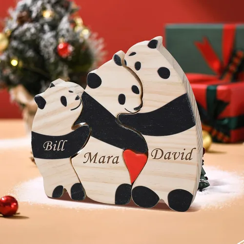 Vista 14 de Rompecabezas de madera personalizado con nombres familiares de 2 a 8, rompecabezas de madera de gato, rompecabezas de madera personalizable