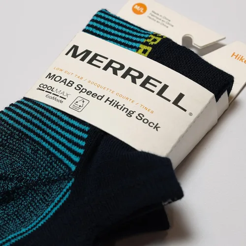 Vista 4 de Merrell Calcetines ligeros para senderismo Moab Speed de corte bajo, unisex sostenibles Coolmax Ecomade