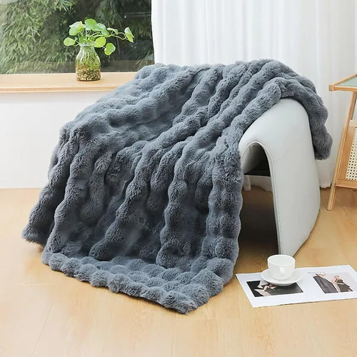 Vista 36 de UKELER - Manta de lana de búfalo a cuadros para sofá de 60 x 50 pulgadas - Ultra suave, afelpada, de franela, forro polar, sherpa, para niños
