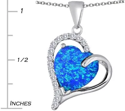 Vista 2 de Star K Collar con colgante de corazón de plata de ley de 0.472in