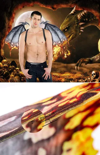 Vista 31 de Himine Alas de dragón no tejidas para adultos Cosplay Props